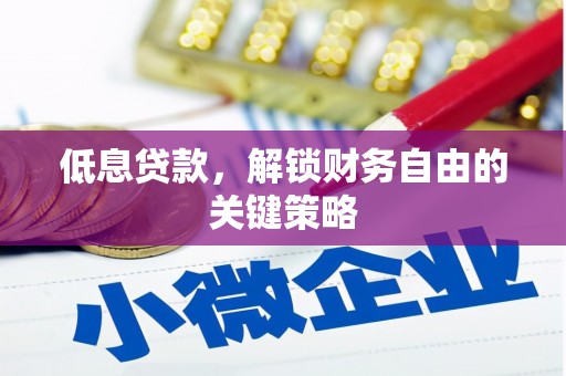天门低息贷款，解锁财务自由的关键策略