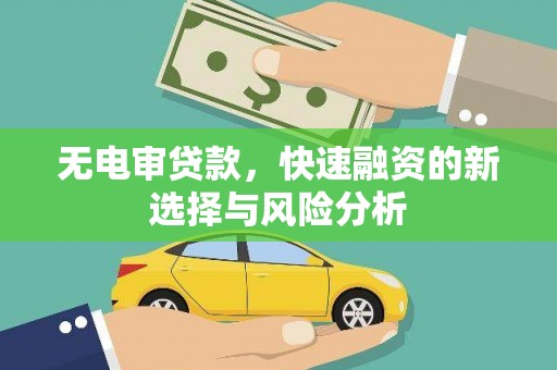 天门无电审贷款，快速融资的新选择与风险分析